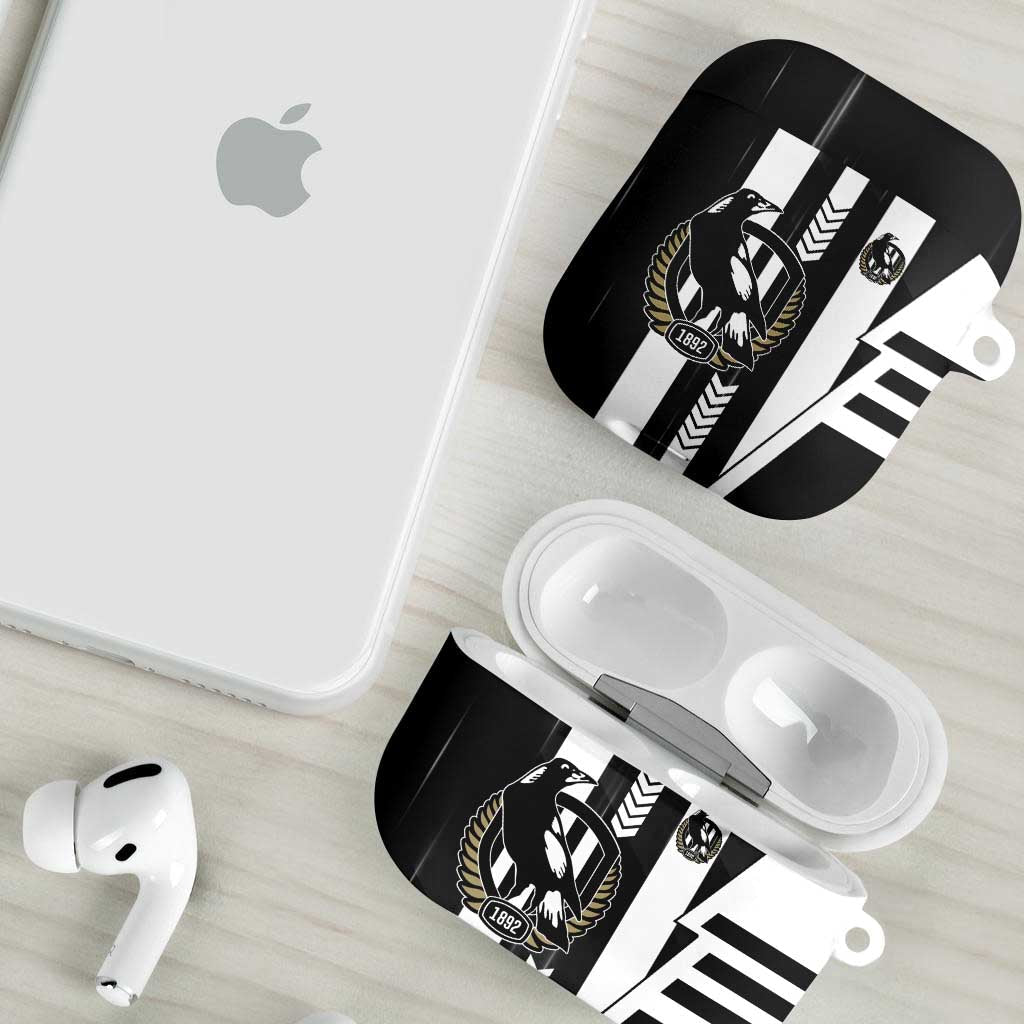 Collingwood Magpies AirPods Case Modern Geometric Sports Graphic Style
