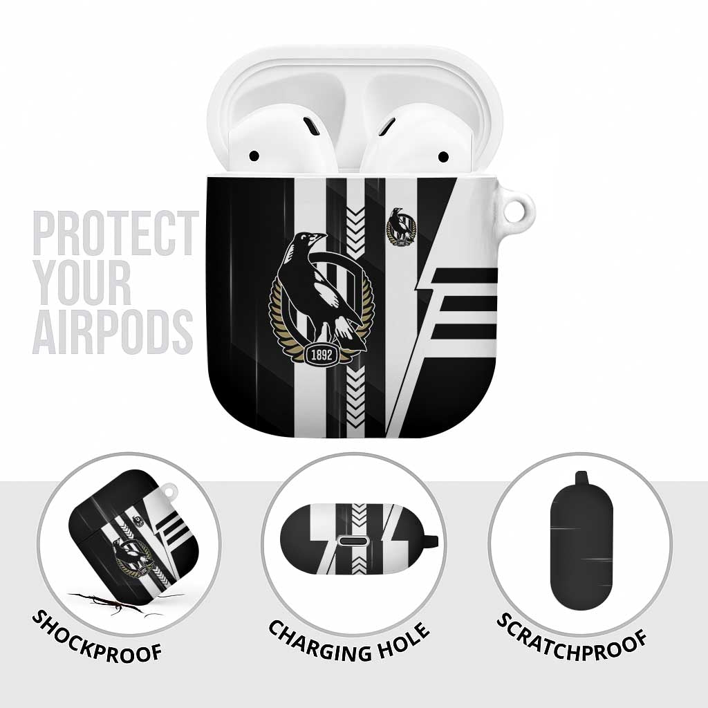 Collingwood Magpies AirPods Case Modern Geometric Sports Graphic Style