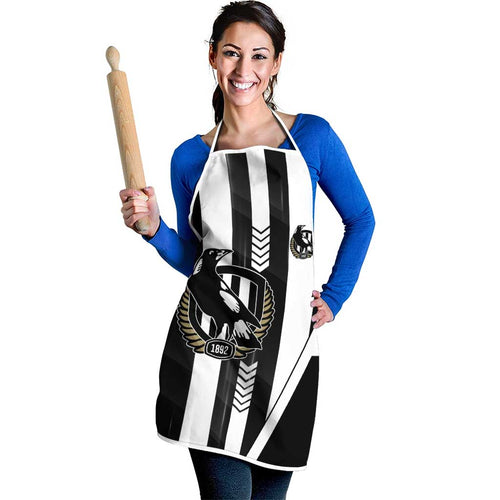 Collingwood Magpies Apron Modern Geometric Sports Graphic Style