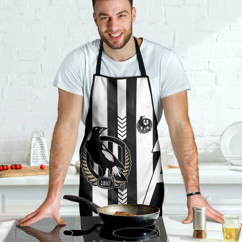 Collingwood Magpies Apron Modern Geometric Sports Graphic Style