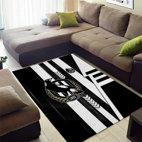Collingwood Magpies Area Rug Modern Geometric Sports Graphic Style