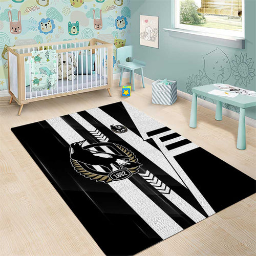 Collingwood Magpies Area Rug Modern Geometric Sports Graphic Style