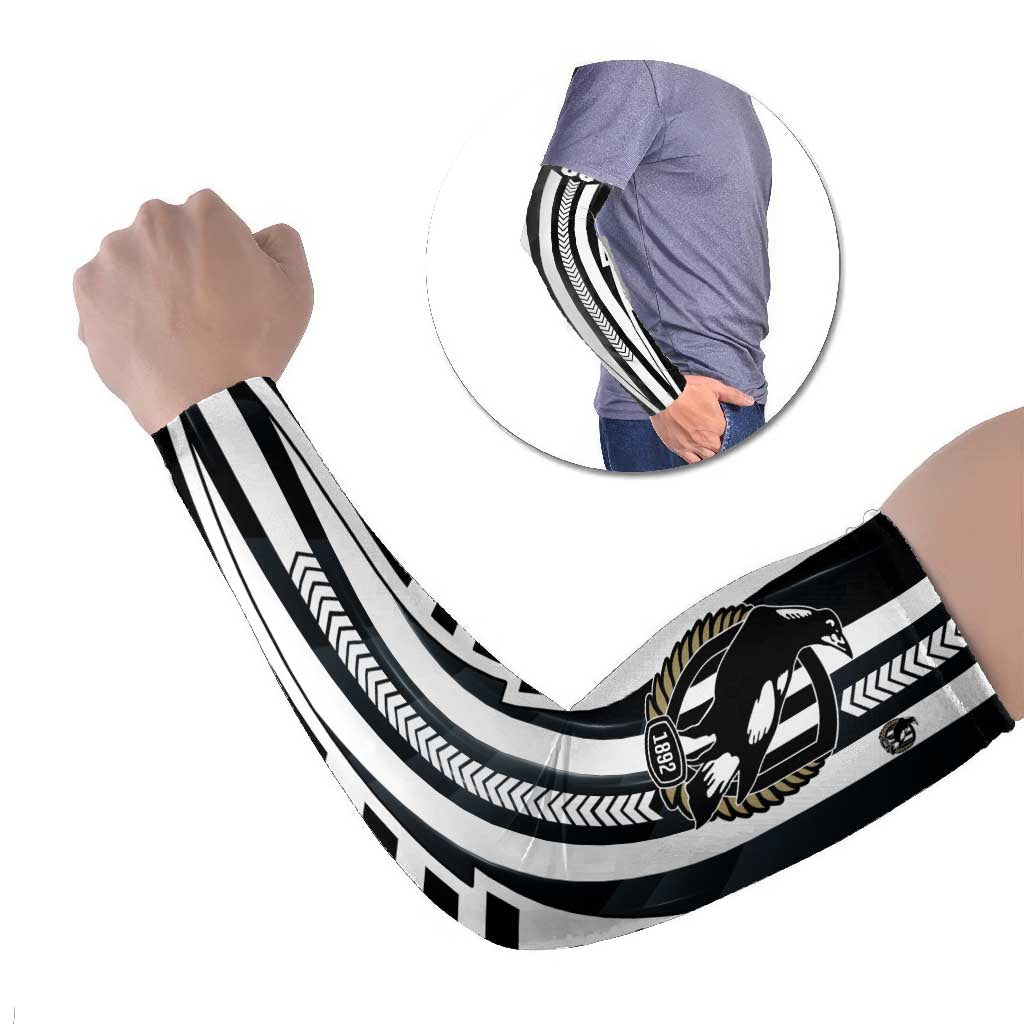 Personalized Collingwood Magpies Arm Sleeves Modern Geometric Sports Graphic Style