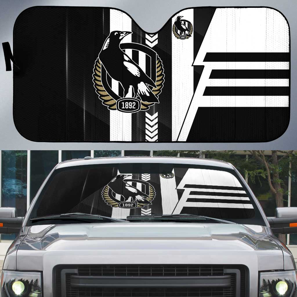 Collingwood Magpies Auto Sun Shade Modern Geometric Sports Graphic Style
