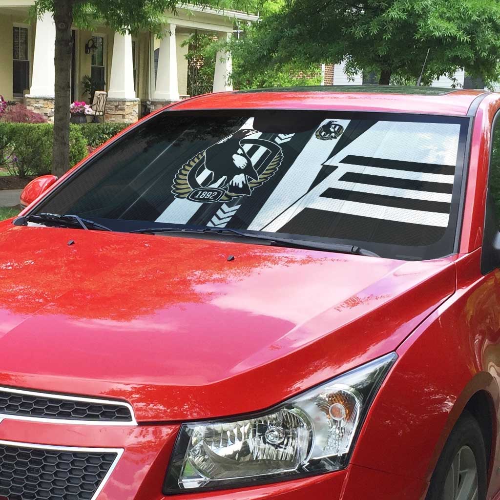 Collingwood Magpies Auto Sun Shade Modern Geometric Sports Graphic Style