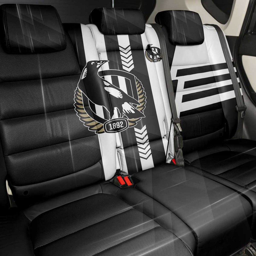 Collingwood Magpies Back Car Seat Cover Modern Geometric Sports Graphic Style