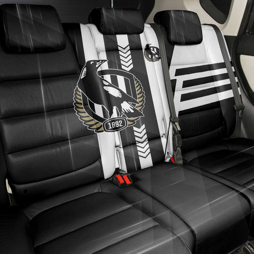 Collingwood Magpies Back Car Seat Cover Modern Geometric Sports Graphic Style