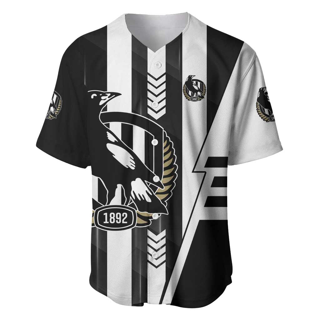 Personalized Collingwood Magpies Baseball Jersey Modern Geometric Sports Graphic Style
