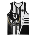 Personalized Collingwood Magpies Basketball Jersey Modern Geometric Sports Graphic Style