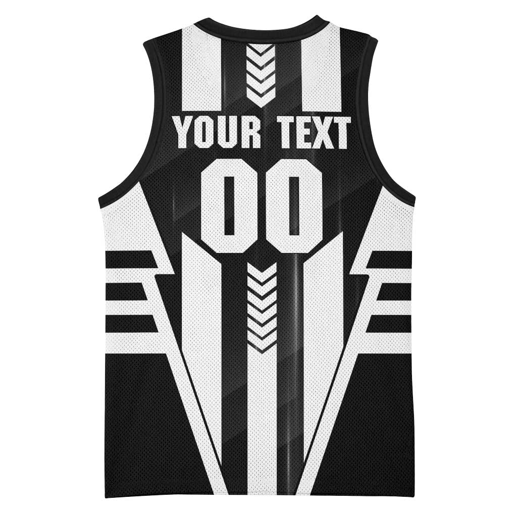 Personalized Collingwood Magpies Basketball Jersey Modern Geometric Sports Graphic Style