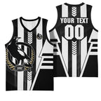 Personalized Collingwood Magpies Basketball Jersey Modern Geometric Sports Graphic Style