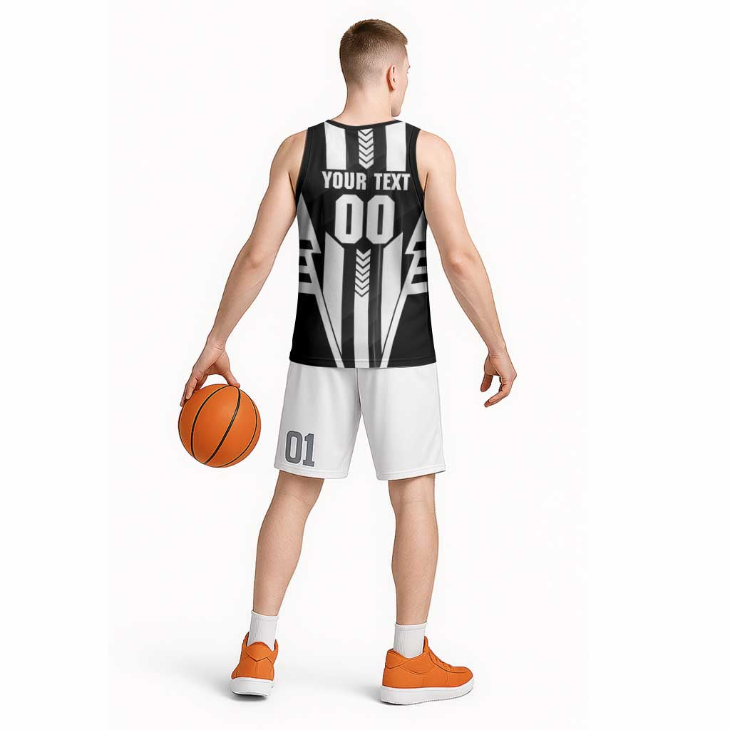 Personalized Collingwood Magpies Basketball Jersey Modern Geometric Sports Graphic Style