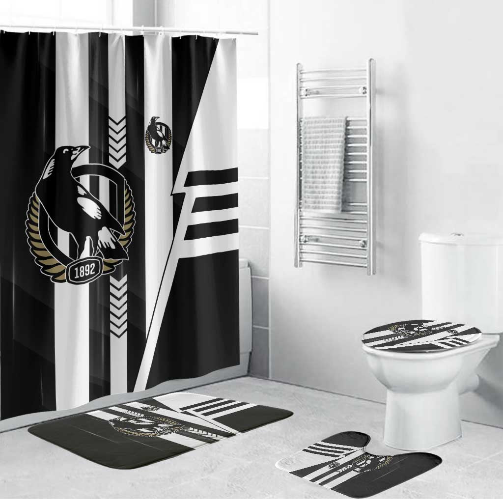 Collingwood Magpies Bathroom Set Modern Geometric Sports Graphic Style
