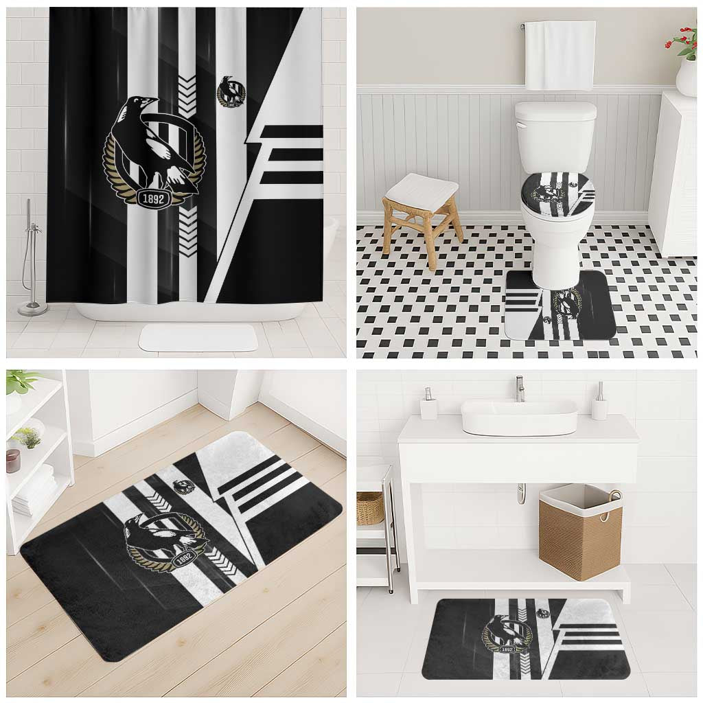 Collingwood Magpies Bathroom Set Modern Geometric Sports Graphic Style