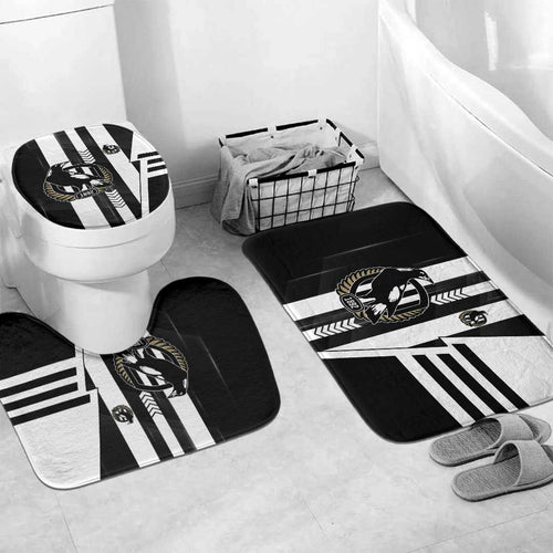 Collingwood Magpies Bathroom Set Modern Geometric Sports Graphic Style