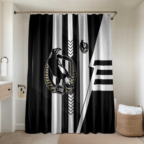 Collingwood Magpies Bathroom Set Modern Geometric Sports Graphic Style