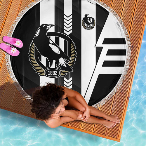 Collingwood Magpies Beach Blanket Modern Geometric Sports Graphic Style