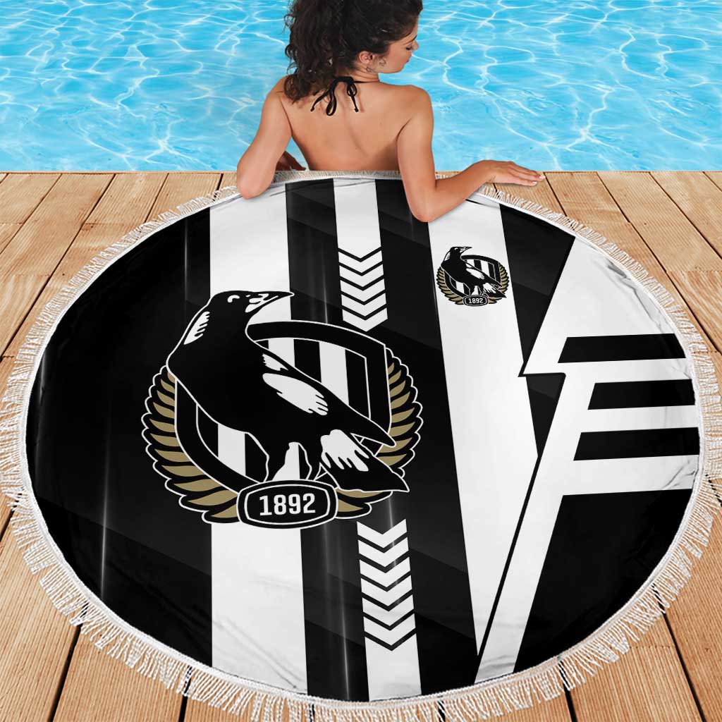 Collingwood Magpies Beach Blanket Modern Geometric Sports Graphic Style