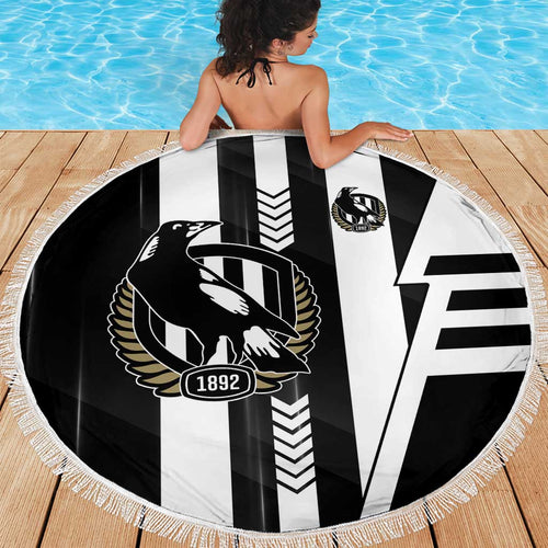 Collingwood Magpies Beach Blanket Modern Geometric Sports Graphic Style