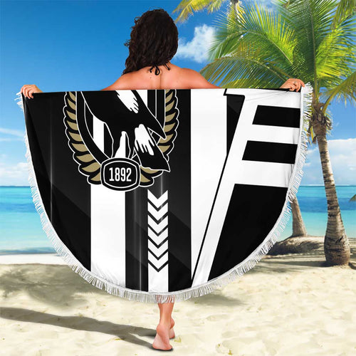 Collingwood Magpies Beach Blanket Modern Geometric Sports Graphic Style