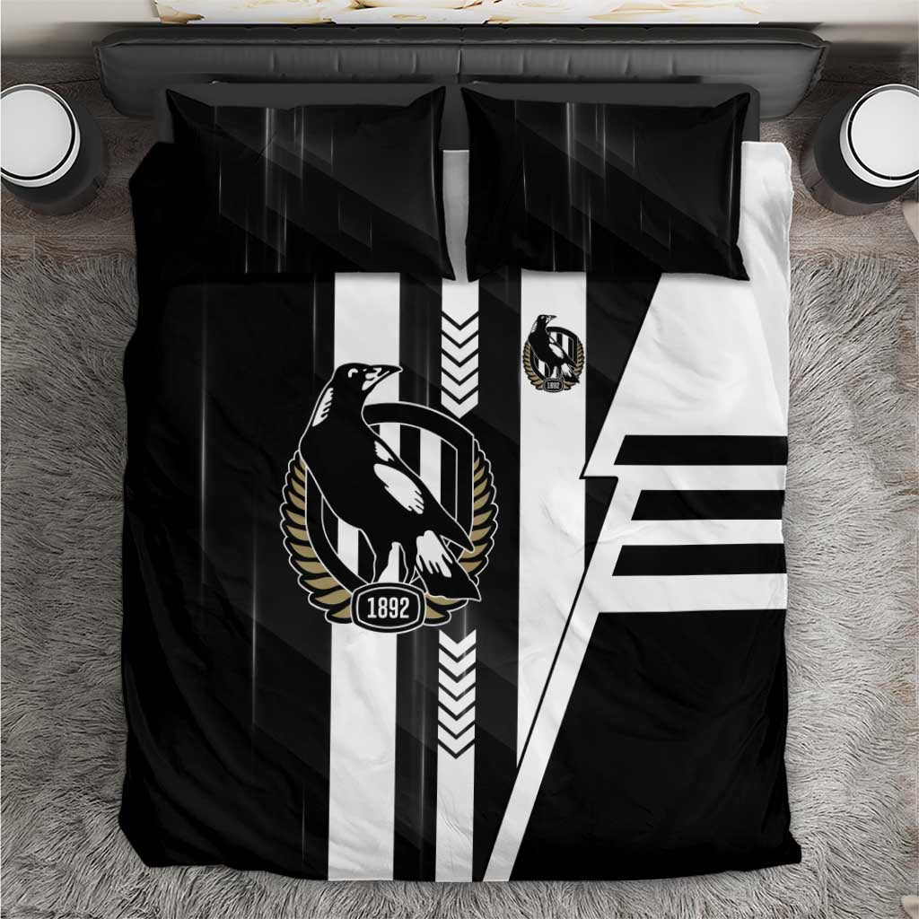 Collingwood Magpies Bedding Set Modern Geometric Sports Graphic Style