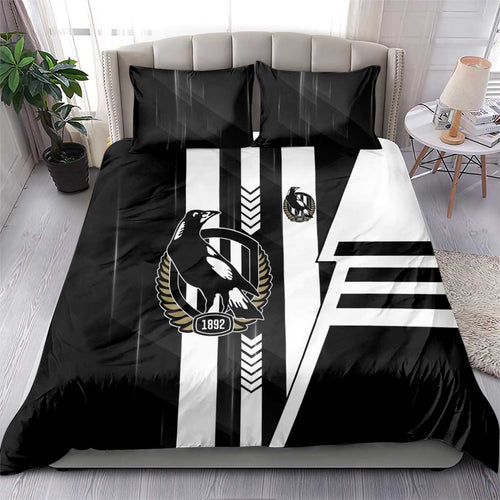 Collingwood Magpies Bedding Set Modern Geometric Sports Graphic Style