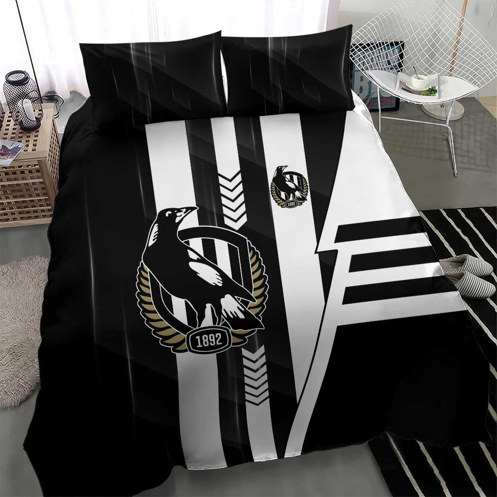 Collingwood Magpies Bedding Set Modern Geometric Sports Graphic Style