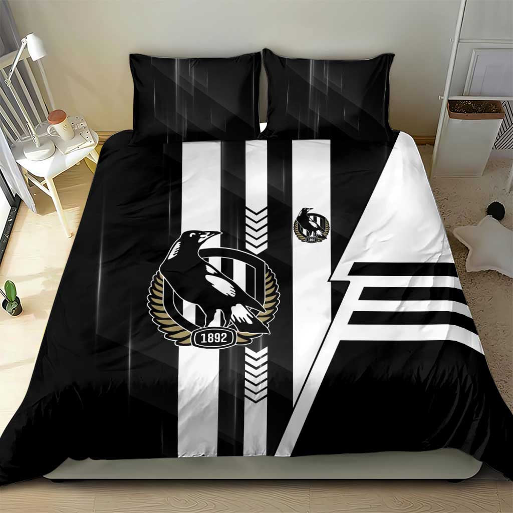 Collingwood Magpies Bedding Set Modern Geometric Sports Graphic Style