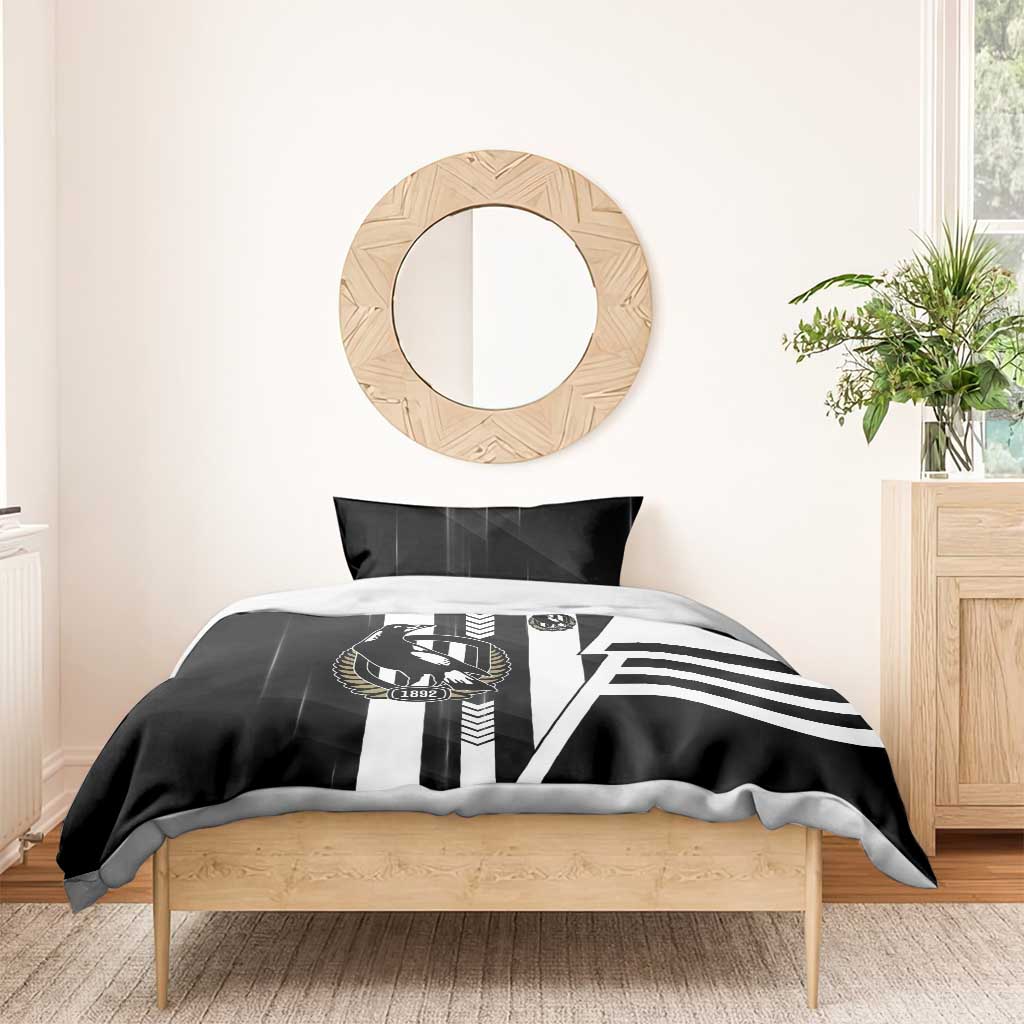 Collingwood Magpies Bedding Set Modern Geometric Sports Graphic Style