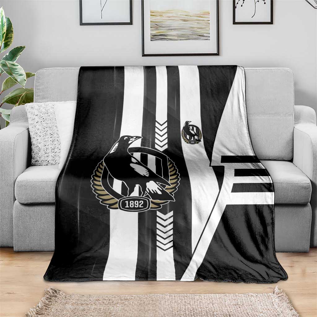 Collingwood Magpies Blanket Modern Geometric Sports Graphic Style