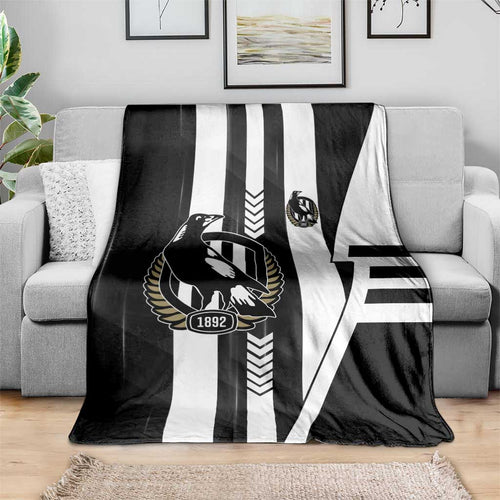 Collingwood Magpies Blanket Modern Geometric Sports Graphic Style