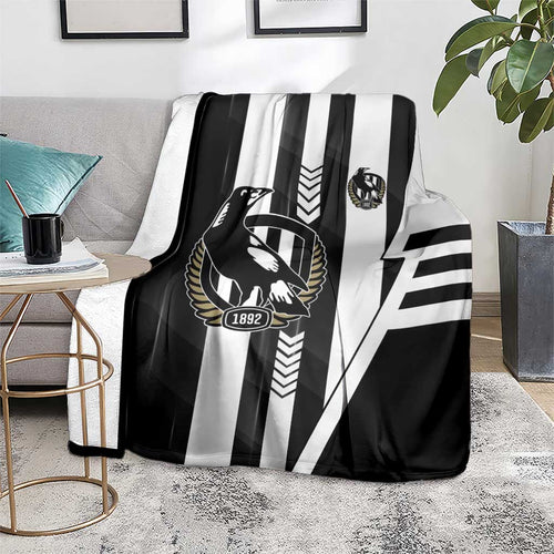 Collingwood Magpies Blanket Modern Geometric Sports Graphic Style