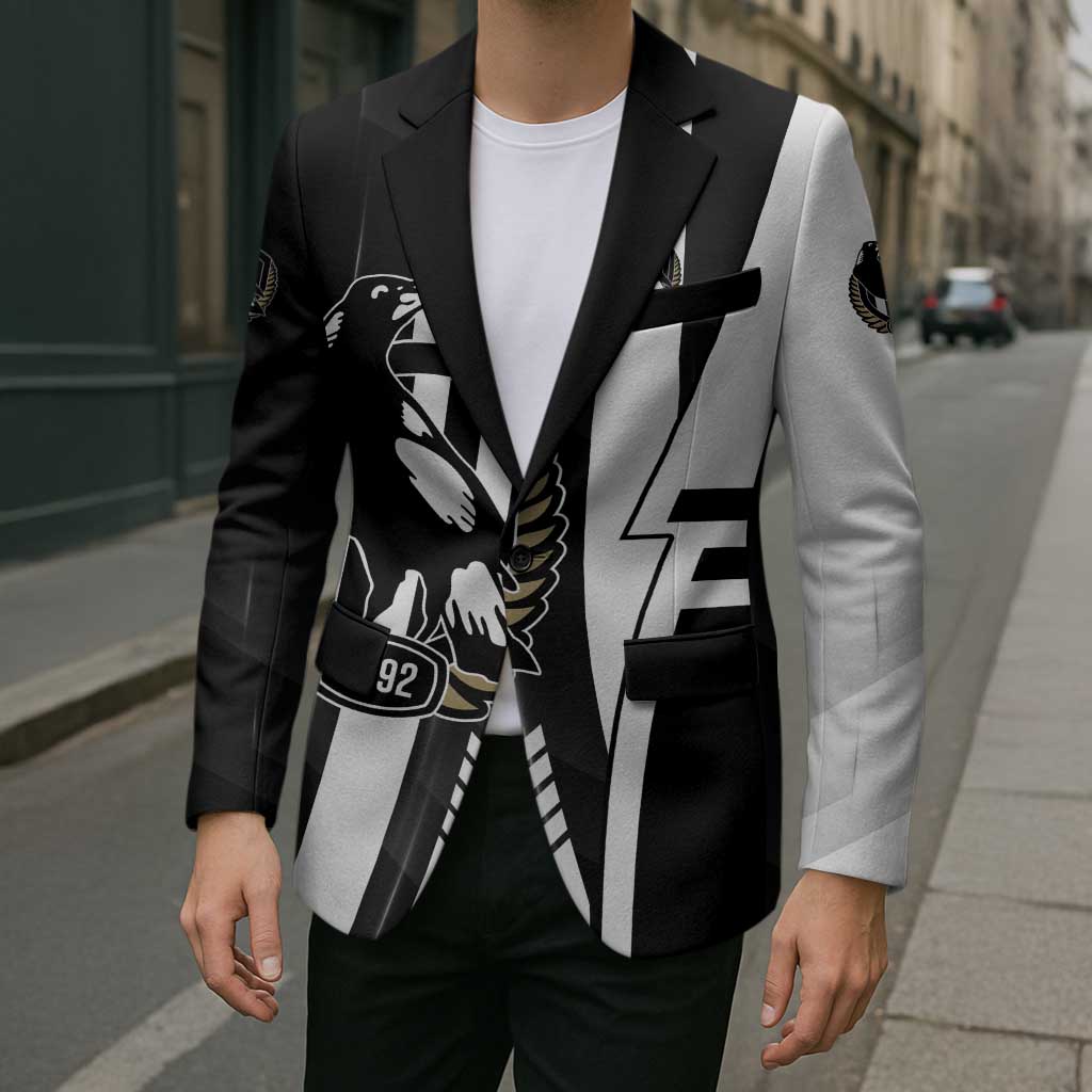 Personalized Collingwood Magpies Blazer Modern Geometric Sports Graphic Style