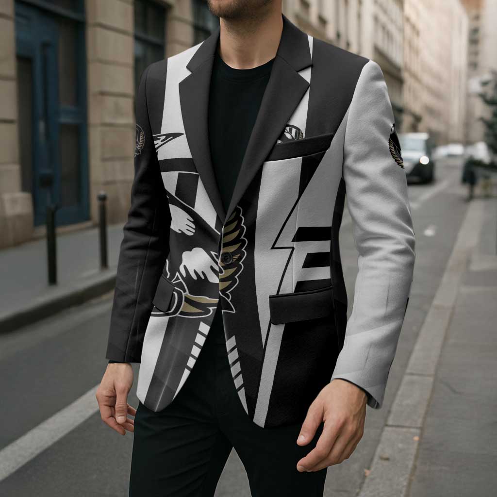 Personalized Collingwood Magpies Blazer Modern Geometric Sports Graphic Style