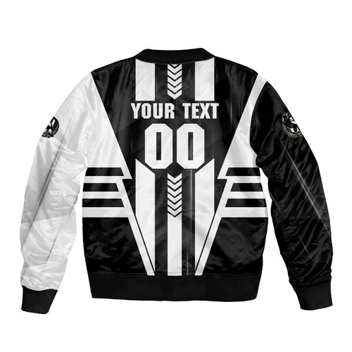 Personalized Collingwood Magpies Bomber Jacket Modern Geometric Sports Graphic Style