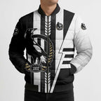 Personalized Collingwood Magpies Bomber Puffer Jacket Modern Geometric Sports Graphic Style