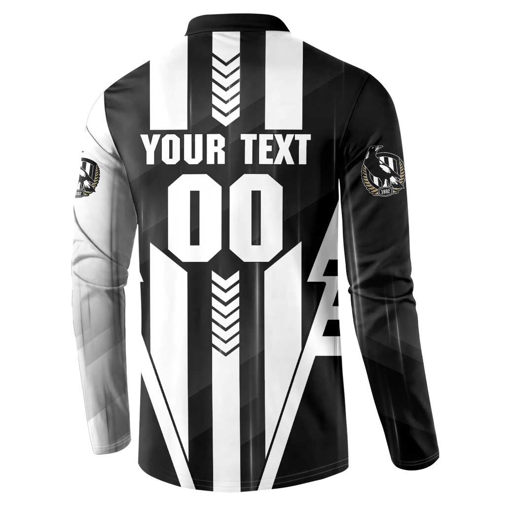 Personalized Collingwood Magpies Button Sweatshirt Modern Geometric Sports Graphic Style