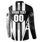 Personalized Collingwood Magpies Button Sweatshirt Modern Geometric Sports Graphic Style