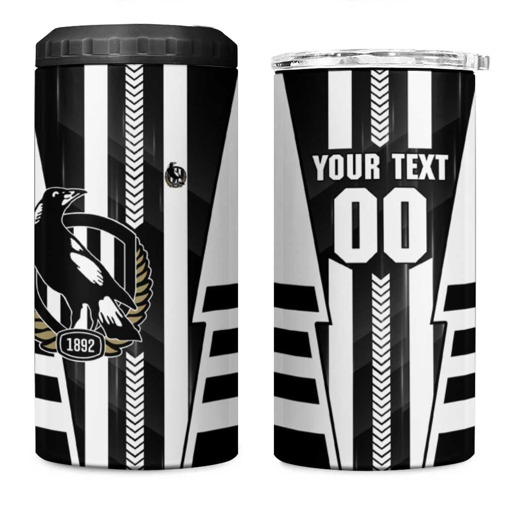 Personalized Collingwood Magpies 4 in 1 Can Cooler Tumbler Modern Geometric Sports Graphic Style