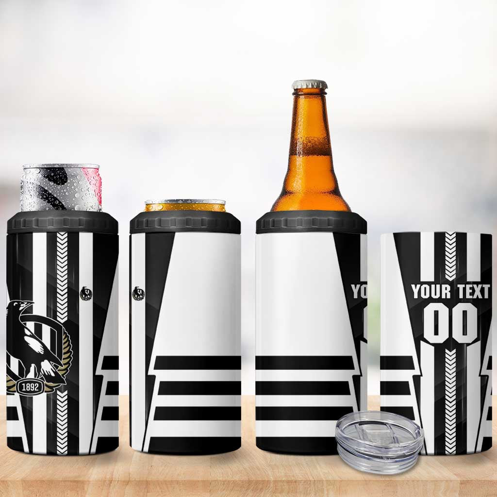 Personalized Collingwood Magpies 4 in 1 Can Cooler Tumbler Modern Geometric Sports Graphic Style