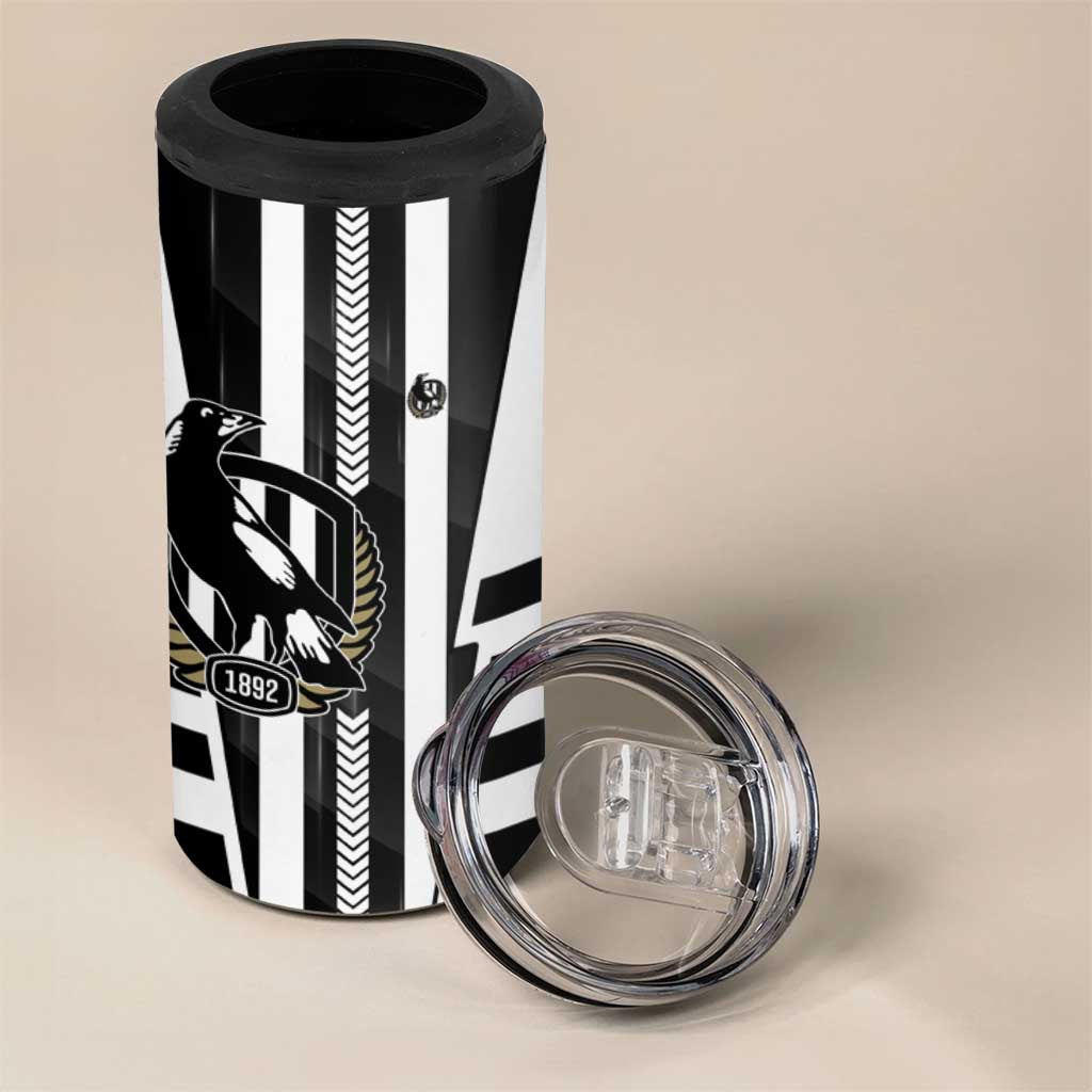 Personalized Collingwood Magpies 4 in 1 Can Cooler Tumbler Modern Geometric Sports Graphic Style