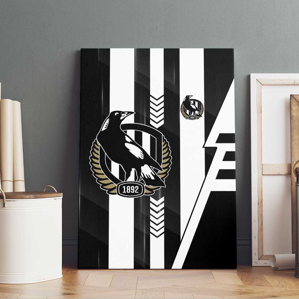 Collingwood Magpies Canvas Wall Art Modern Geometric Sports Graphic Style