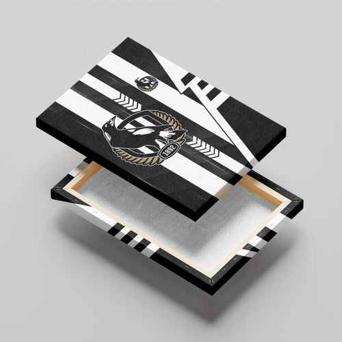 Collingwood Magpies Canvas Wall Art Modern Geometric Sports Graphic Style
