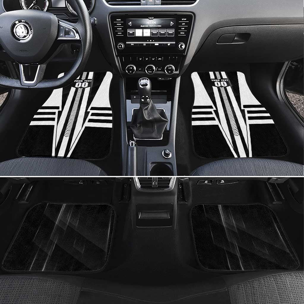 Personalized Collingwood Magpies Car Mats Modern Geometric Sports Graphic Style