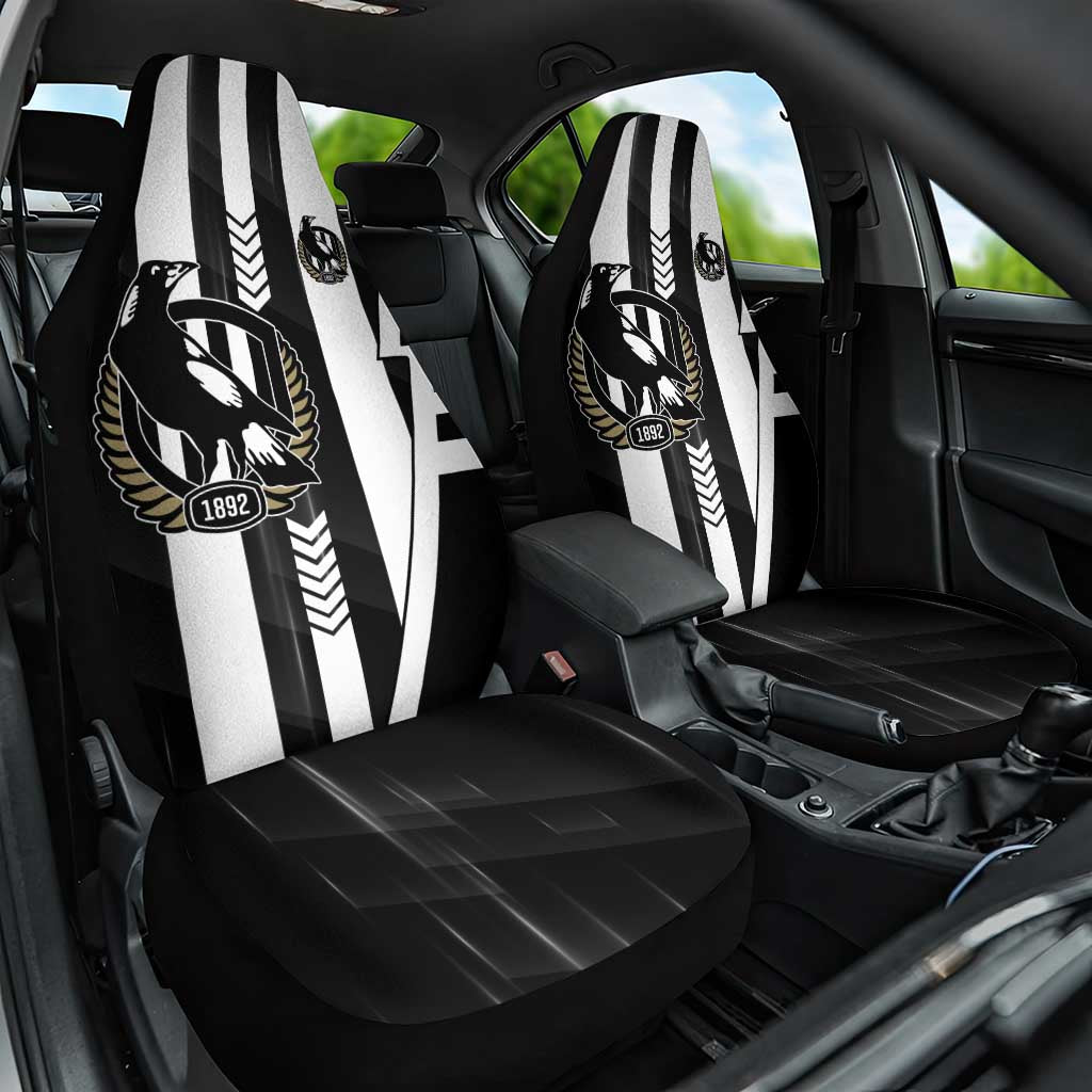 Collingwood Magpies Car Seat Cover Modern Geometric Sports Graphic Style