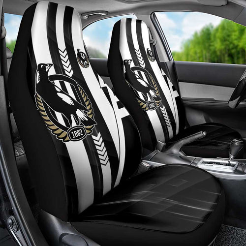 Collingwood Magpies Car Seat Cover Modern Geometric Sports Graphic Style