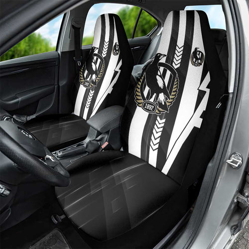 Collingwood Magpies Car Seat Cover Modern Geometric Sports Graphic Style