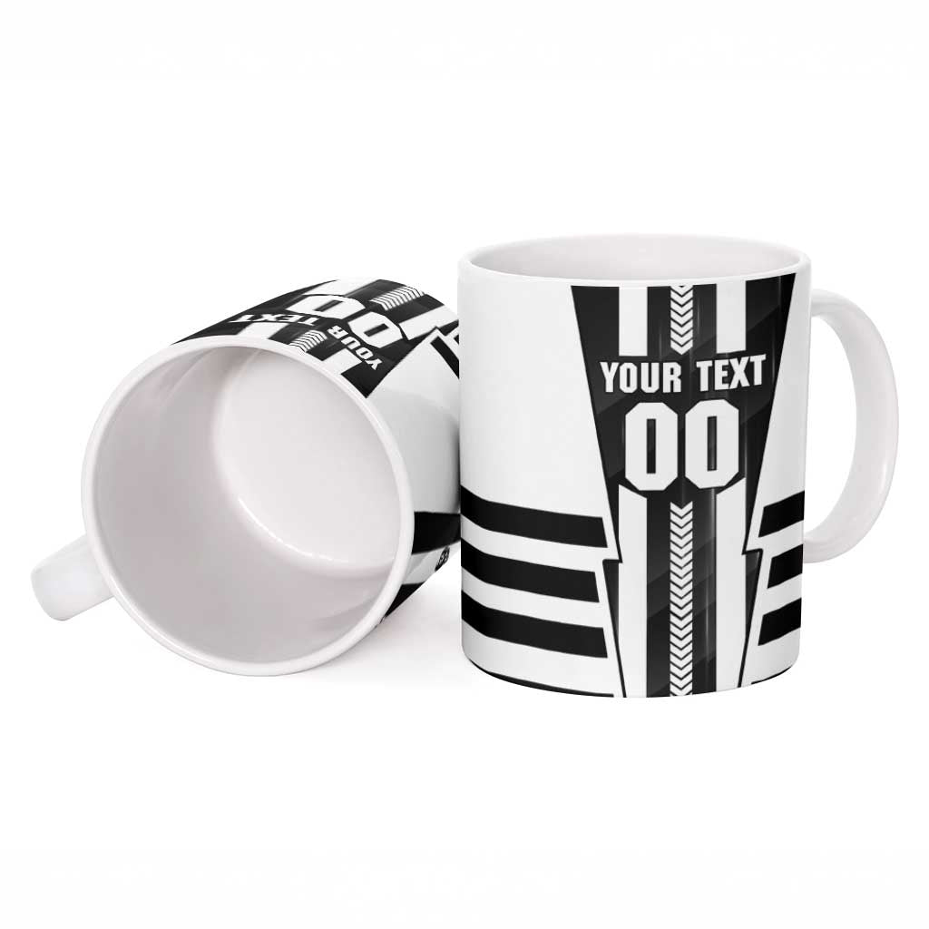 Personalized Collingwood Magpies Ceramic Mug Modern Geometric Sports Graphic Style