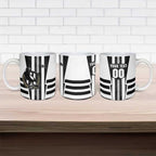 Personalized Collingwood Magpies Ceramic Mug Modern Geometric Sports Graphic Style