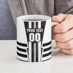 Personalized Collingwood Magpies Ceramic Mug Modern Geometric Sports Graphic Style